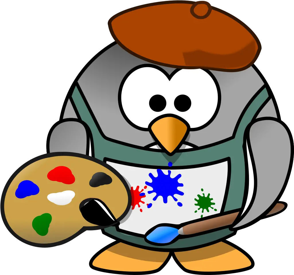 Artist Penguin Png Svg Clip Art For Web Download Clip Art Cartoon Painting Penguin Penguin Png