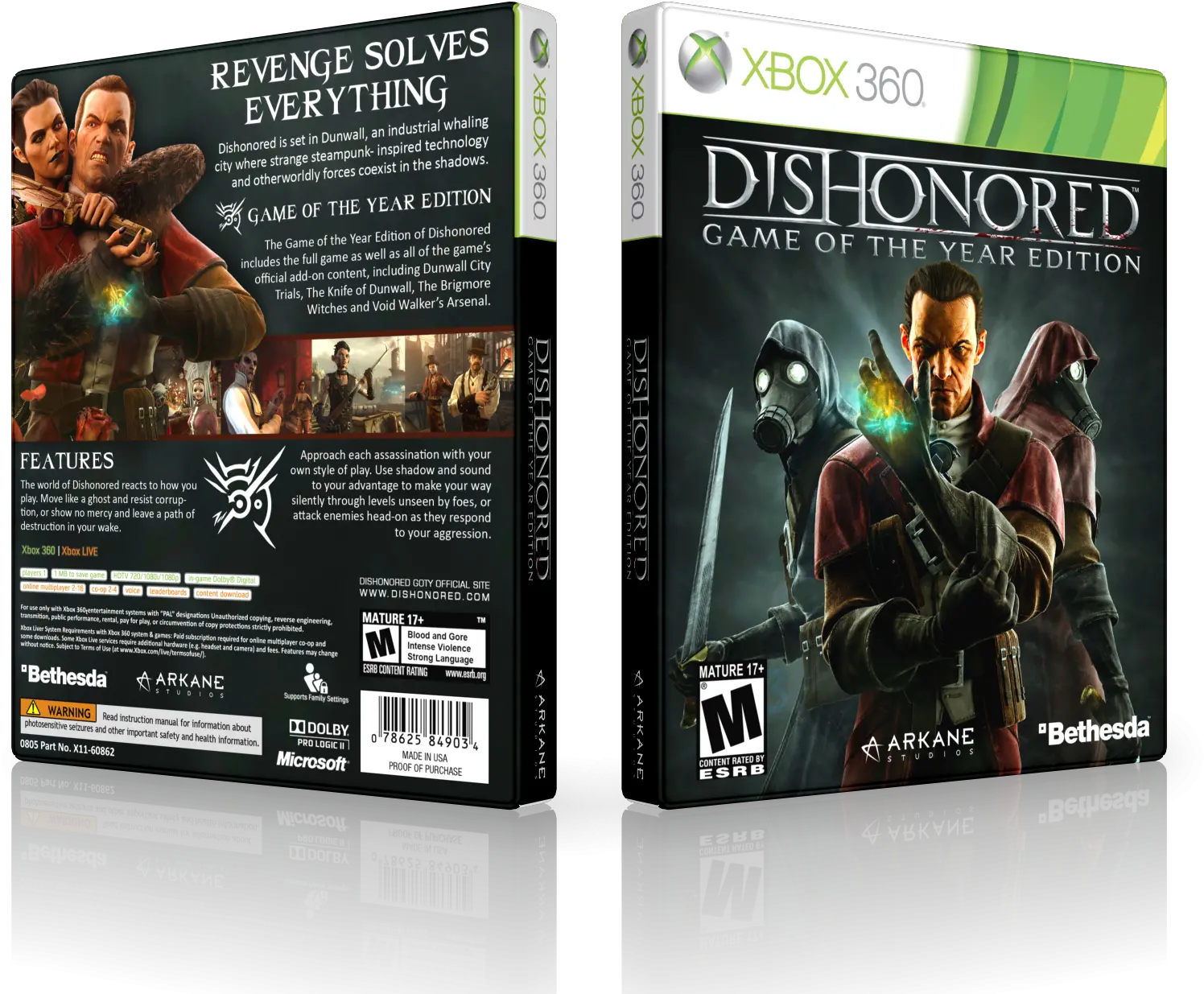 Download Hd Goty Box Cover Dishonored Goty Xbox 360 Pc Game Png Dishonored Logo Png