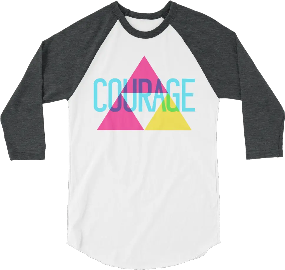 Triforce Of Courage 34 Sleeve Raglan Shirt Unisex Triangle Png Triforce Png