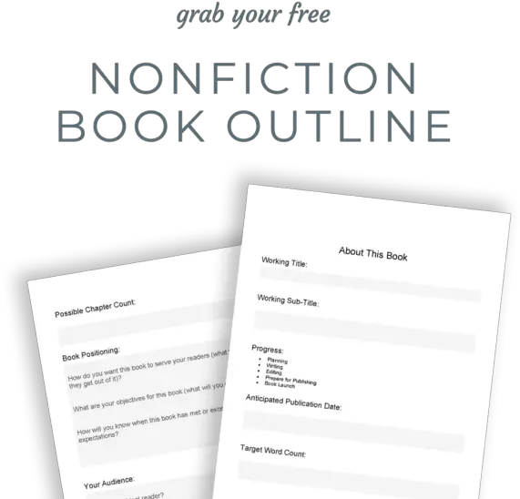 Nonfiction Book Outline Template Horizontal Png Book Outline Png