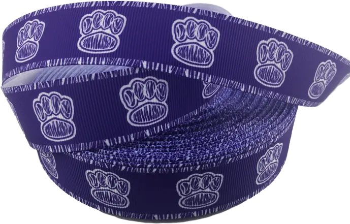 Purple Paw Print Grosgrain Ribbons 1 Solid With Border Box Png Paw Print Logo