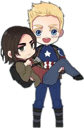 Captainamerica Steverogers Marvel Chibi Shield Bucky Bucky Barnes Chibi Png Steve Rogers Png