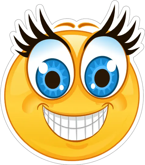 Crazy Blue Eyes Big Smile Emoji Sticker Big Smile Emoji Png Crazy Eyes Png