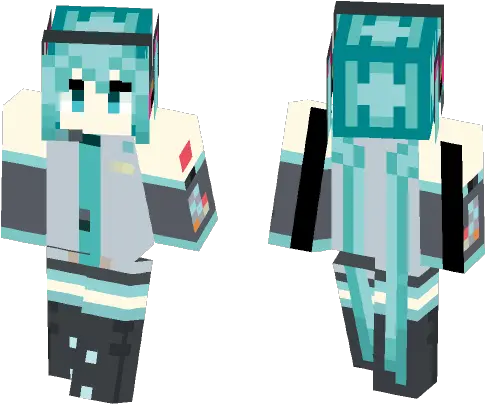 Download Vocaloid Hatsune Miku Minecraft Skin For Free Fictional Character Png Vocaloid Logo