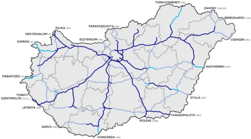Highways In Hungary Wikipedia Hungary Map Png Blue Lines Png