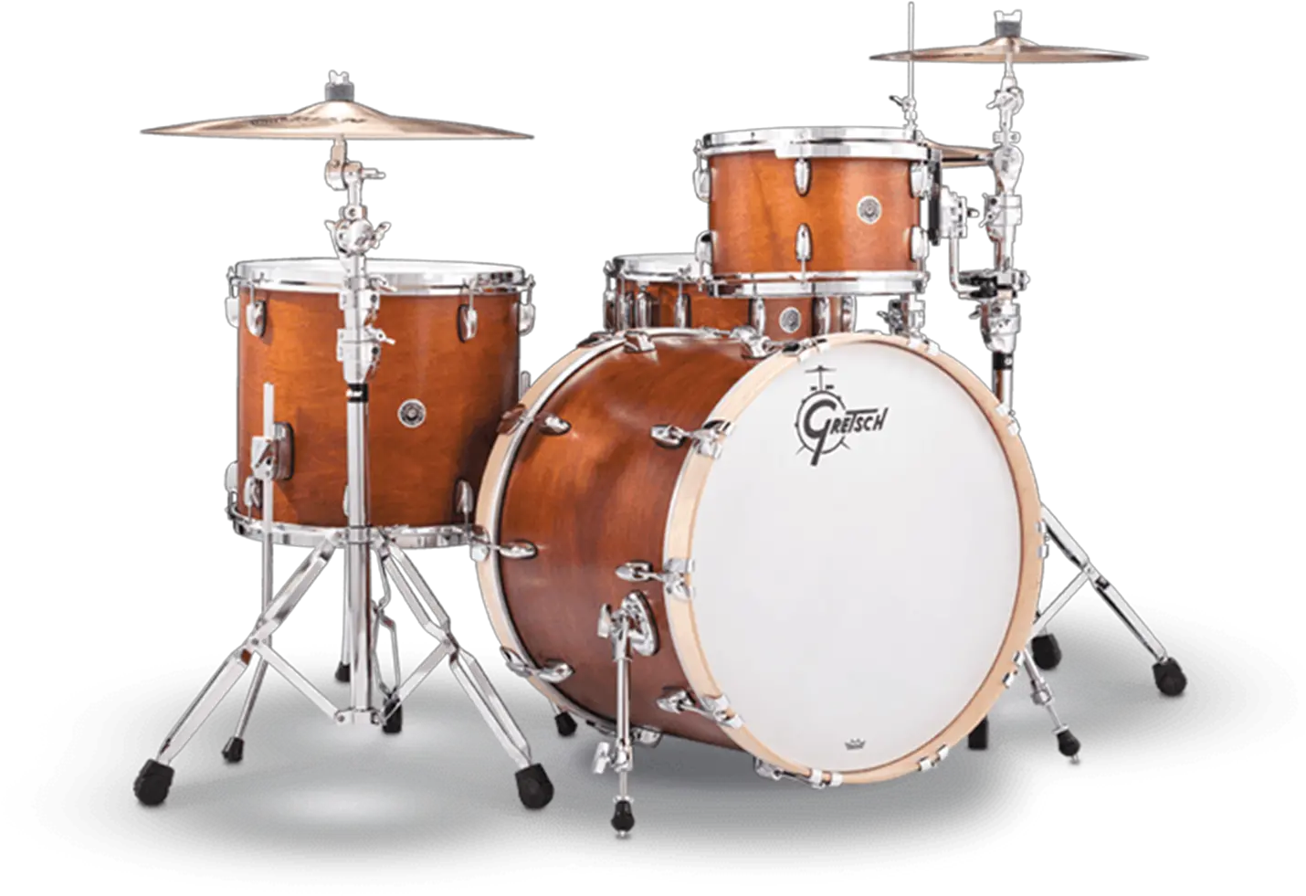 Gretsch Gb J483 Brooklyn Series 3piece Shell Pack W 18 Bass Drum Satin Mahogany Png Bass Drum Png