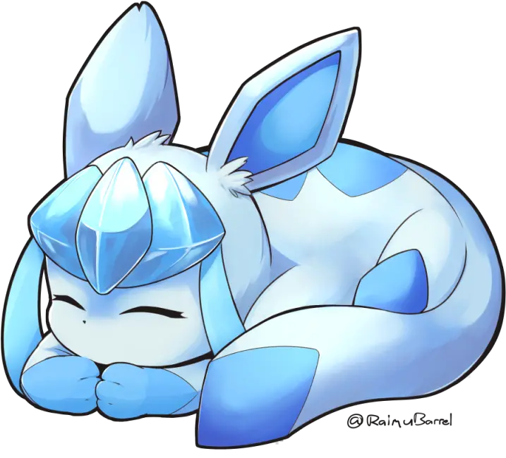Limebarrel Sleeping Shiny Glaceon Png Glaceon Transparent