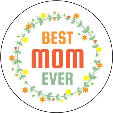 Best Mom Ever Floral Circle Labels Templates Onlinelabelscom Pizzaria La Notizia Png Floral Circle Png