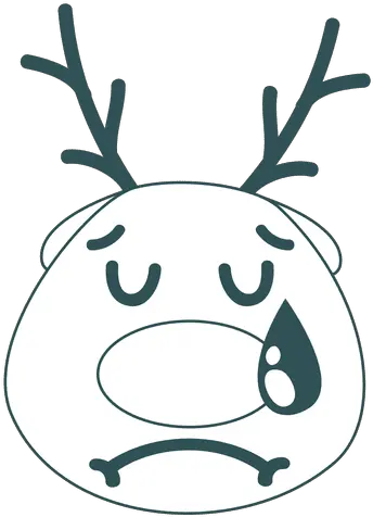 Cry Reindeer Face Green Stroke Emoticon 44 Transparent Png Cara De Reno En Trazos Cry Png