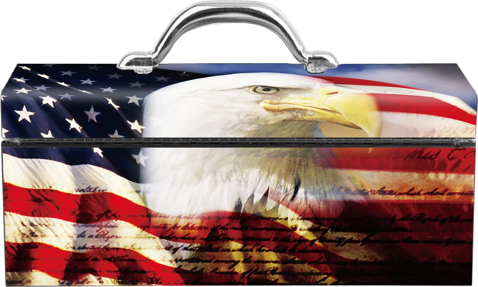 American Flag Eagle Portrat Steel Box Bald Eagle With American Flag Png American Flag Eagle Png png