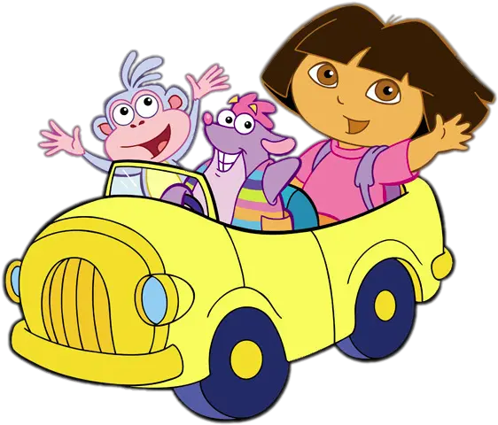 Check Out This Transparent Dora The Explorer In Yellow Car Png Boots