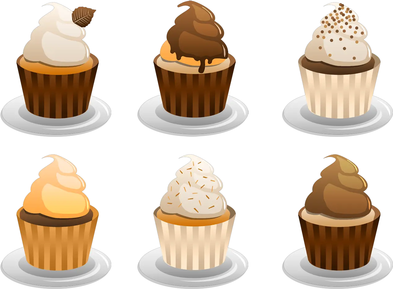 Cupcake Vector Vanilla Autumn Cup Cakes Full Size Png Transparent Background Vanilla Cupcake Clipart Cup Cake Png
