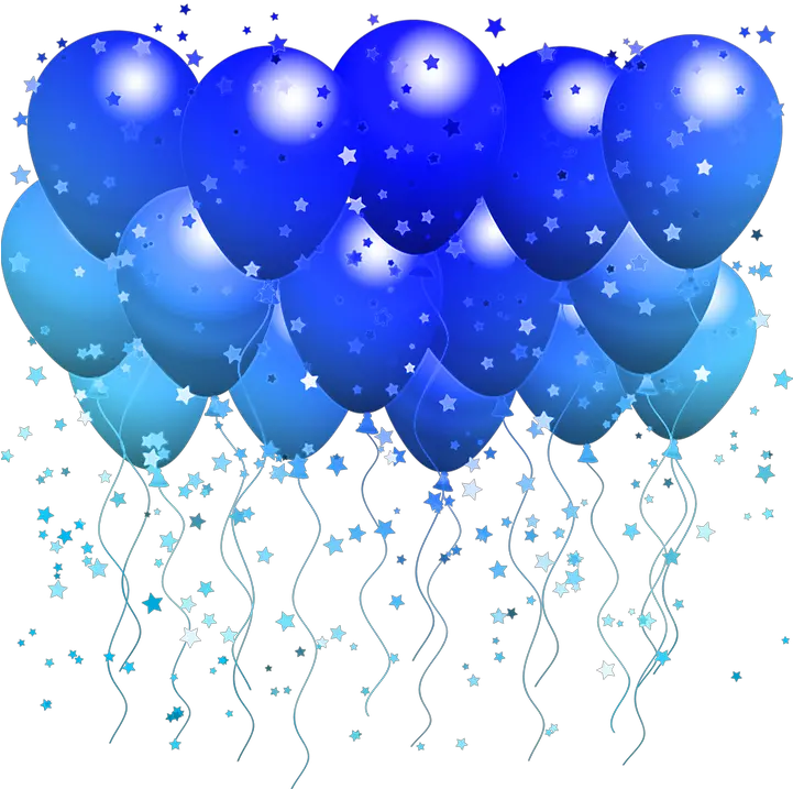 Balloons Blue Streamers Balloon Decoration For Family Reunion Png Streamers Png
