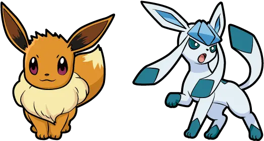 Pokemon Eevee And Glaceon Cursor Cartoon Png Glaceon Png