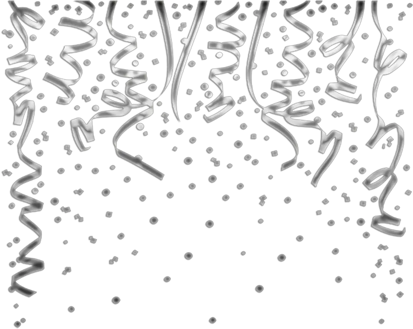 Scbawf49 Streamers Clipart Black And White Flower Big Png Confetti Transparent Background