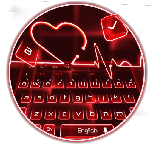 Neon Heart Keyboard Theme Heart Png Neon Heart Png