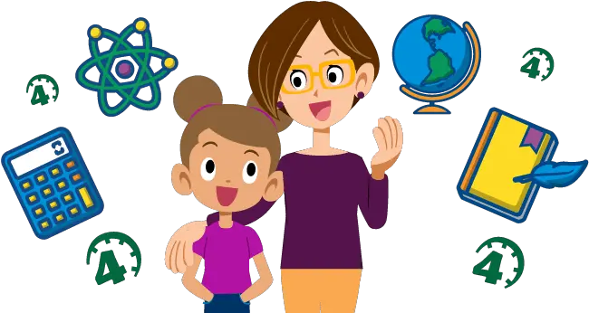 A Single Parent Home Schooling Clipart Png Mom And Child Icon
