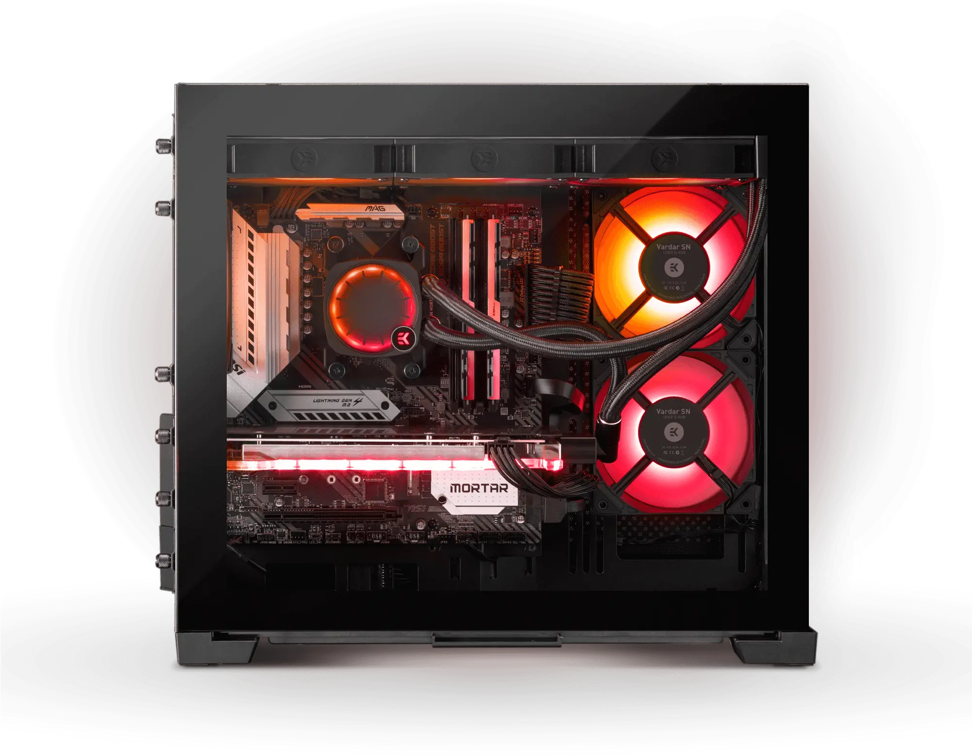 Water Cooled Pcs Custom Built Ek Fluid Gaming Pcs Computer Fan Png Fan Icon On Computer Case