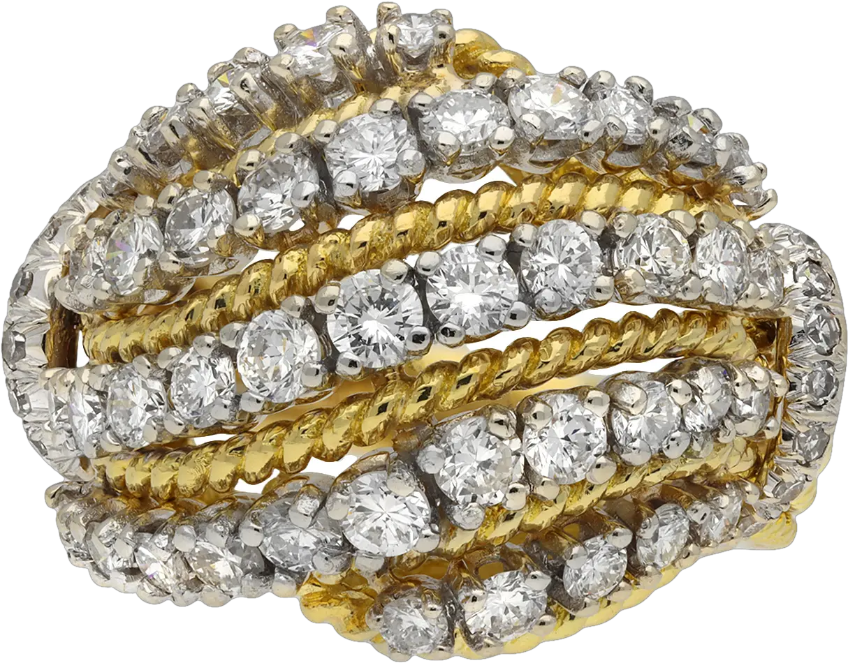 Van Cleef U0026 Arpels Diamond Cocktail Ring French Circa 2covet Solid Png Van Cleef Icon Rings