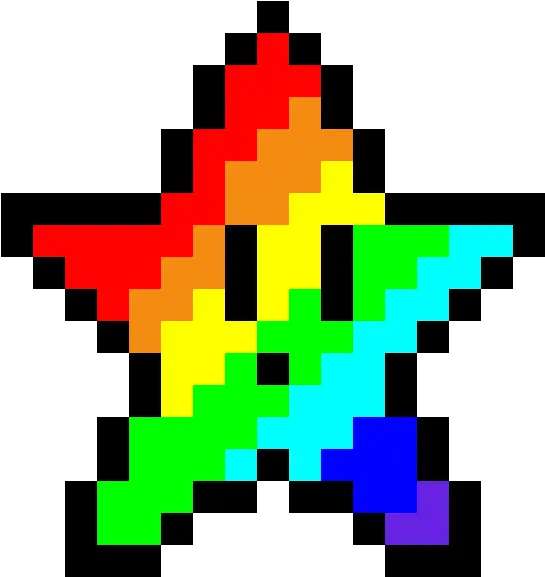Likepixelart Rainbow Star Pixel Art Png 8 Bit Icon
