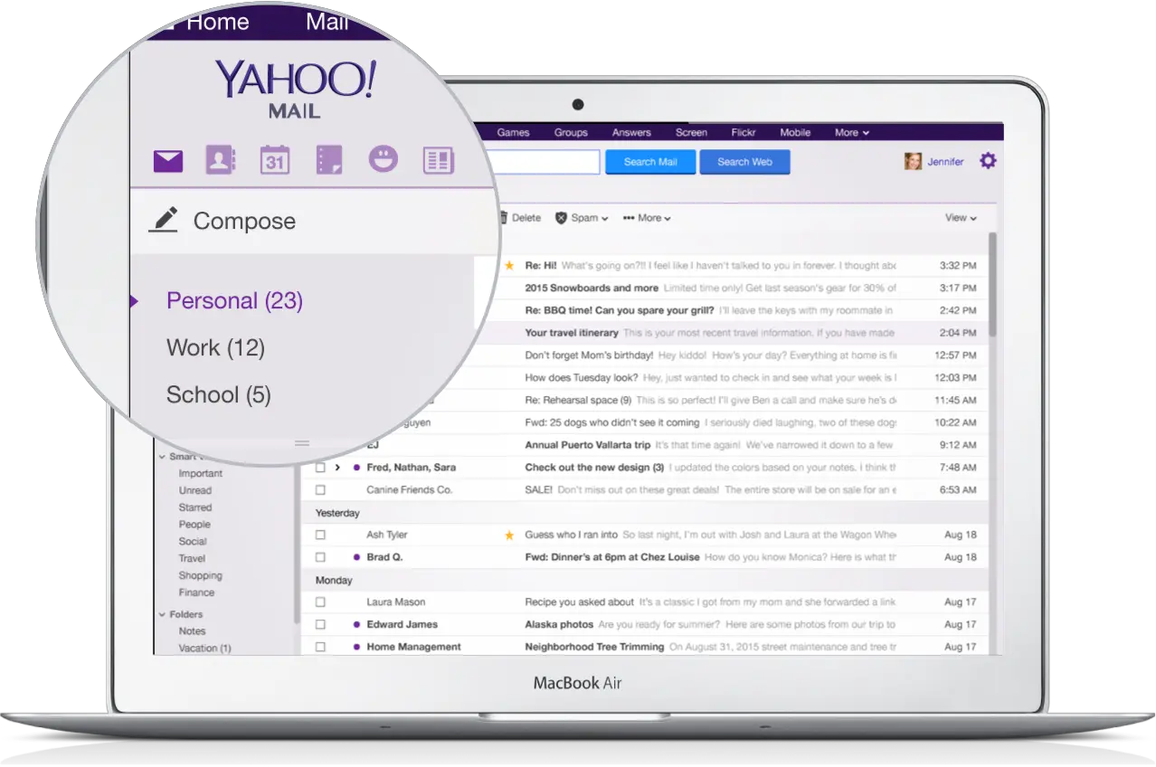 Yahoo Mail Gets A New Look Inbox Mailbox Yahoo Emails Png Yahoo Mail Logos