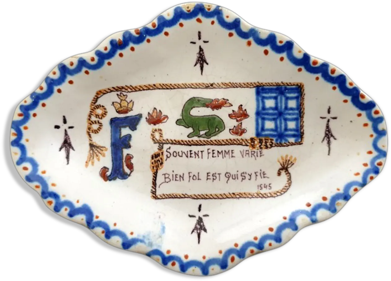Empty Pocket In Earthenware Of Blois Decorated With A Salamander Symbol Of Francis 1st Selency Art Png Salamander Icon