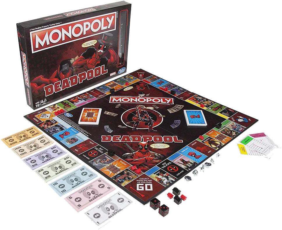 Deadpool And Monopoly What Could Go Wrong Black Panther Board Game Png Monopoly Money Png