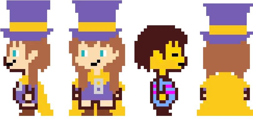 Hat Kid Frisk With No Walking Sprites Pixel Art Maker Frisk And Hat Kid Png Hat Kid Png