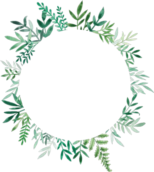 Round Frame Wreath Pattern With Roses And Pink Flower Buds Green Circle Leaf Border Png Leaf Wreath Png