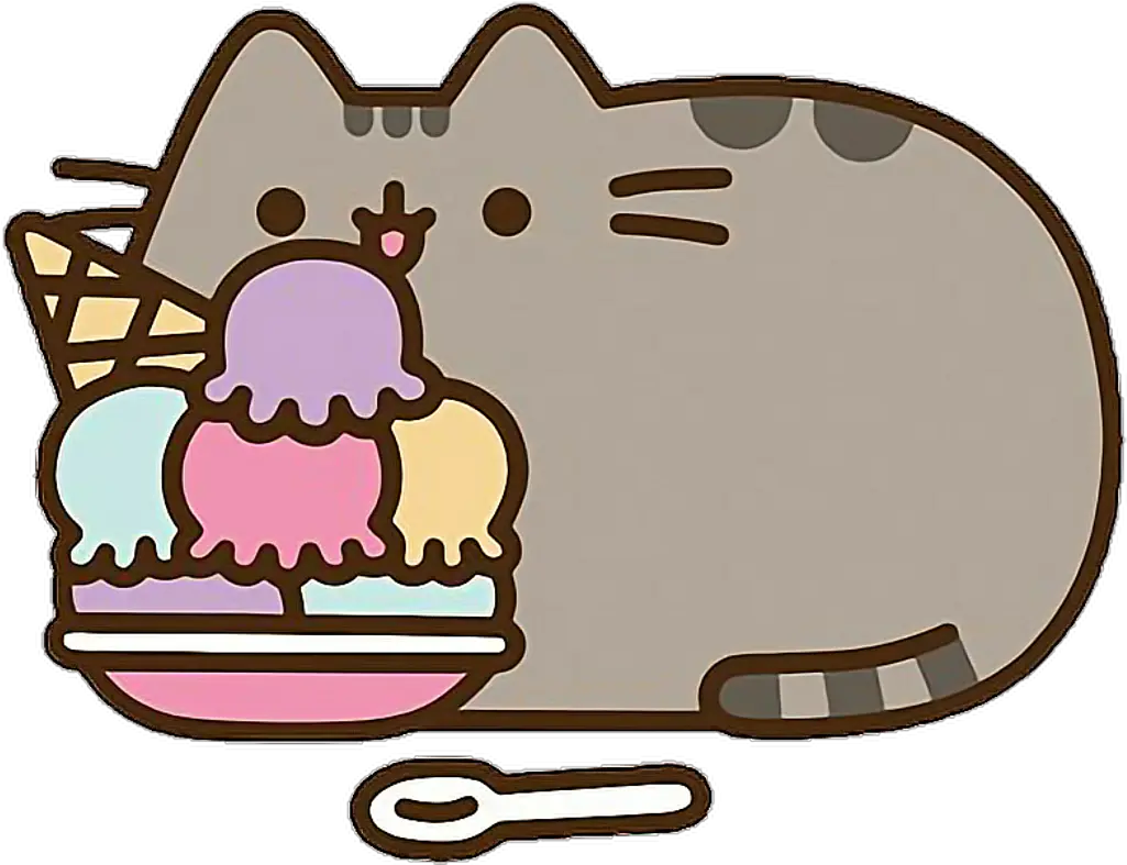 Download Cartoon Cat Eating Pusheen Png