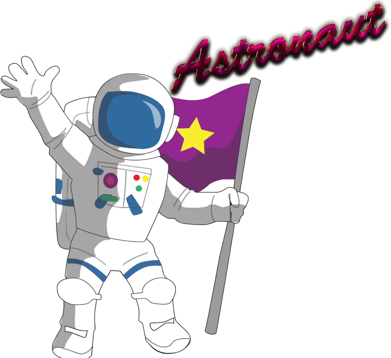 Astronaut With Flag Drawing Clipart Cartoon Space Astronaut Drawing Png Astronaut Transparent Background