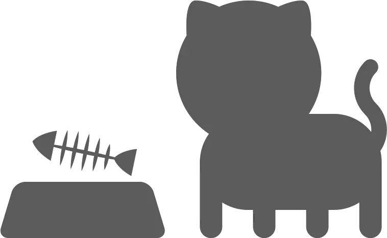 Cute Cat Silhouette With Fish Fridge Decal Cat Png Kawaii Cat Icon