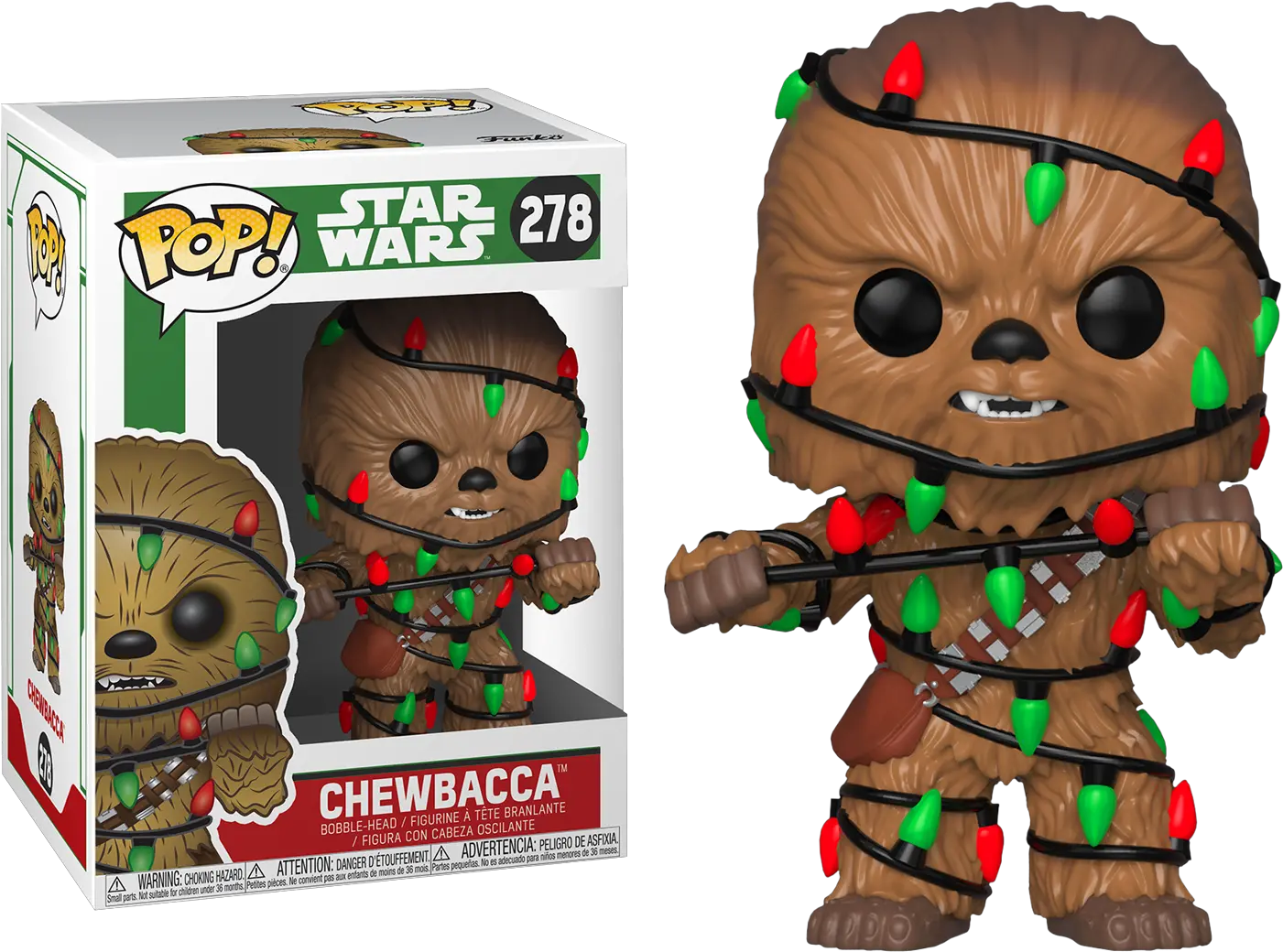 Download Chewbacca With Lights Christmas Holiday Star Wars Funko Pop Chewbacca Holiday Png Holiday Lights Png