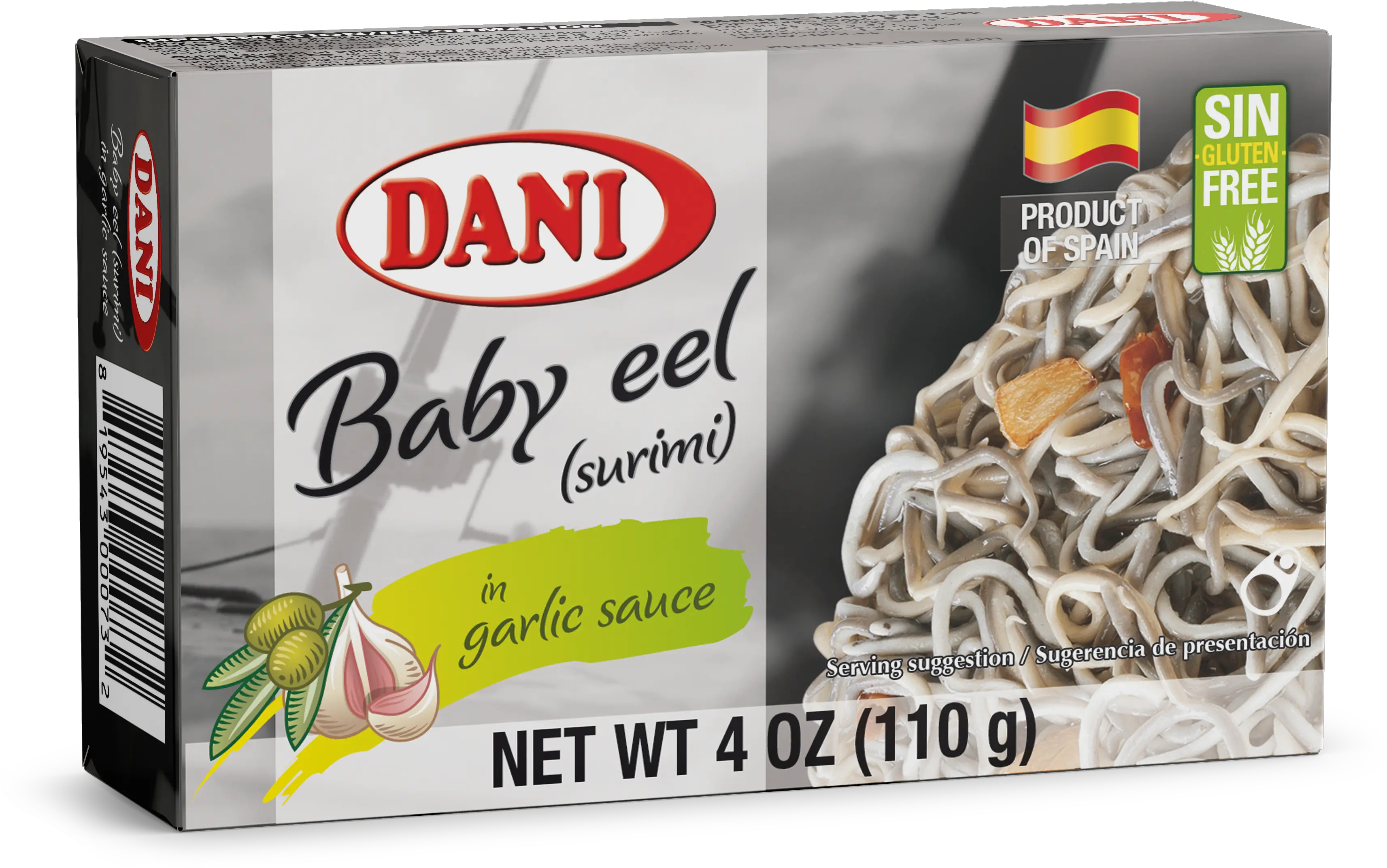 Surimi Of Baby Eel In Garlic Sauce Olive Oil 110g Surimi Baby Eels Png Eel Png