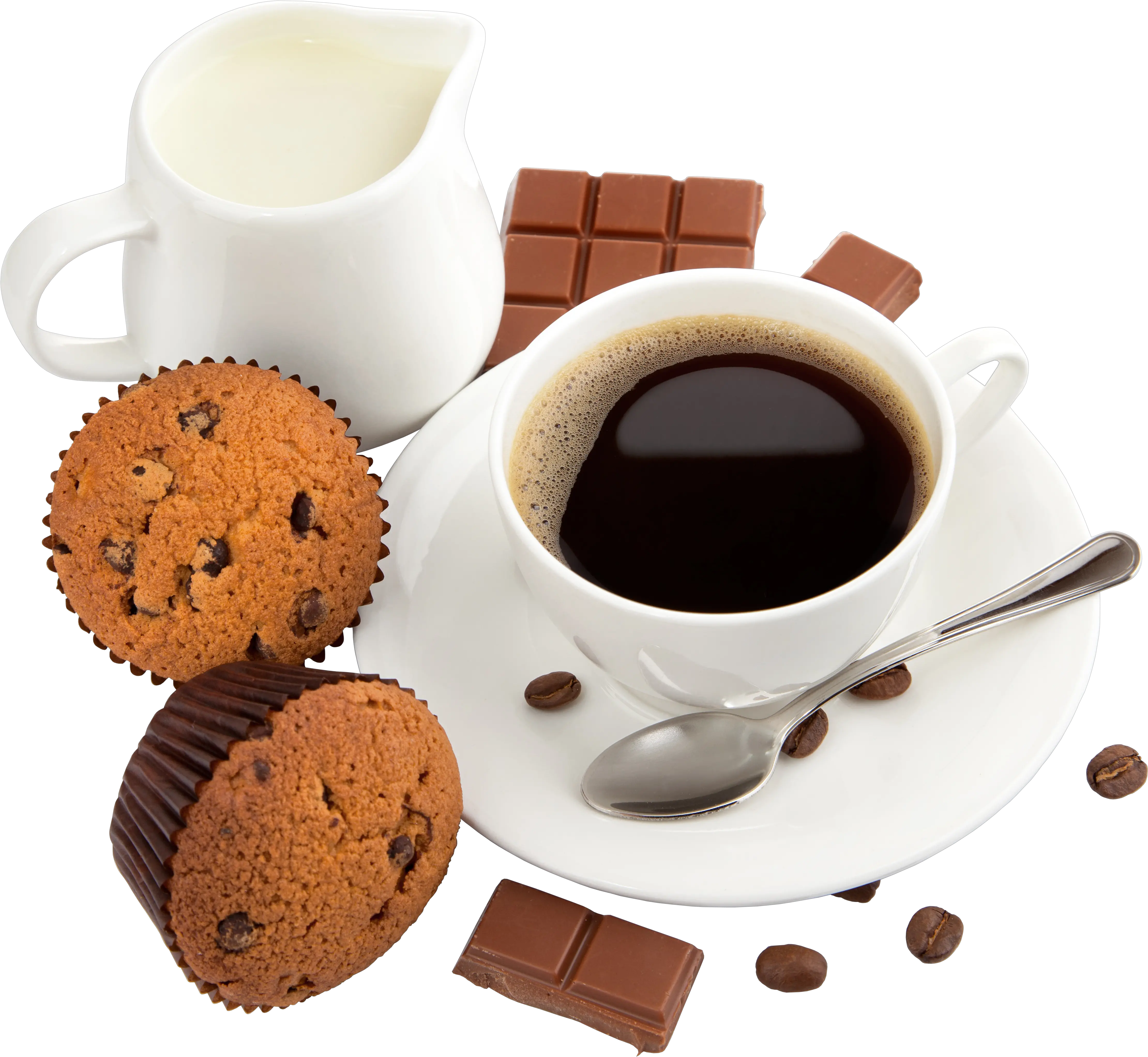 Download Free Png Coffee With Milk Muffins And Chocolate Good Morning Tea Coffee Milk Clipart Png