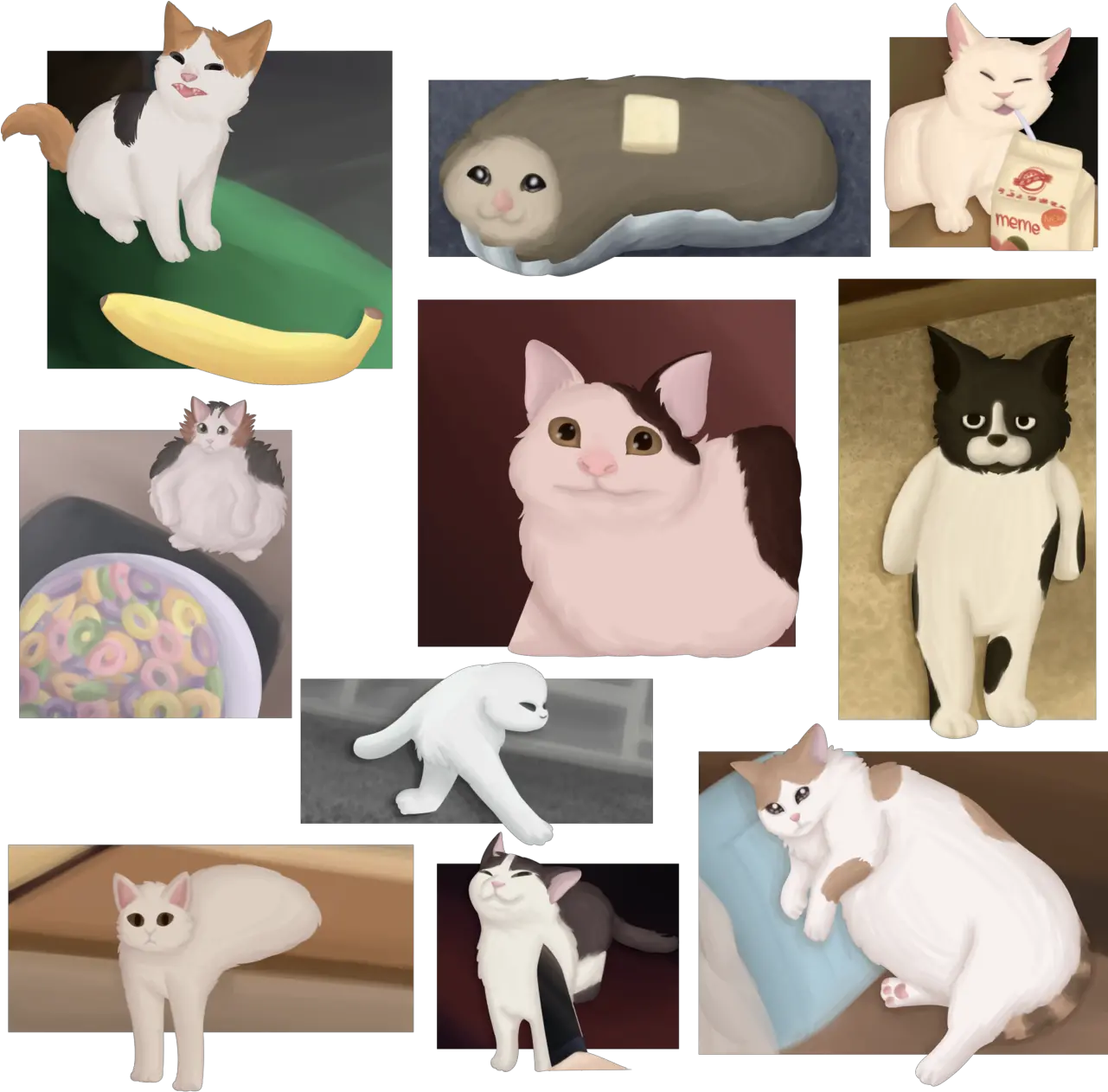 Download I Drew Some Cursed Cats Cursed Cats Full Size Cursed Cat Png Cats Png