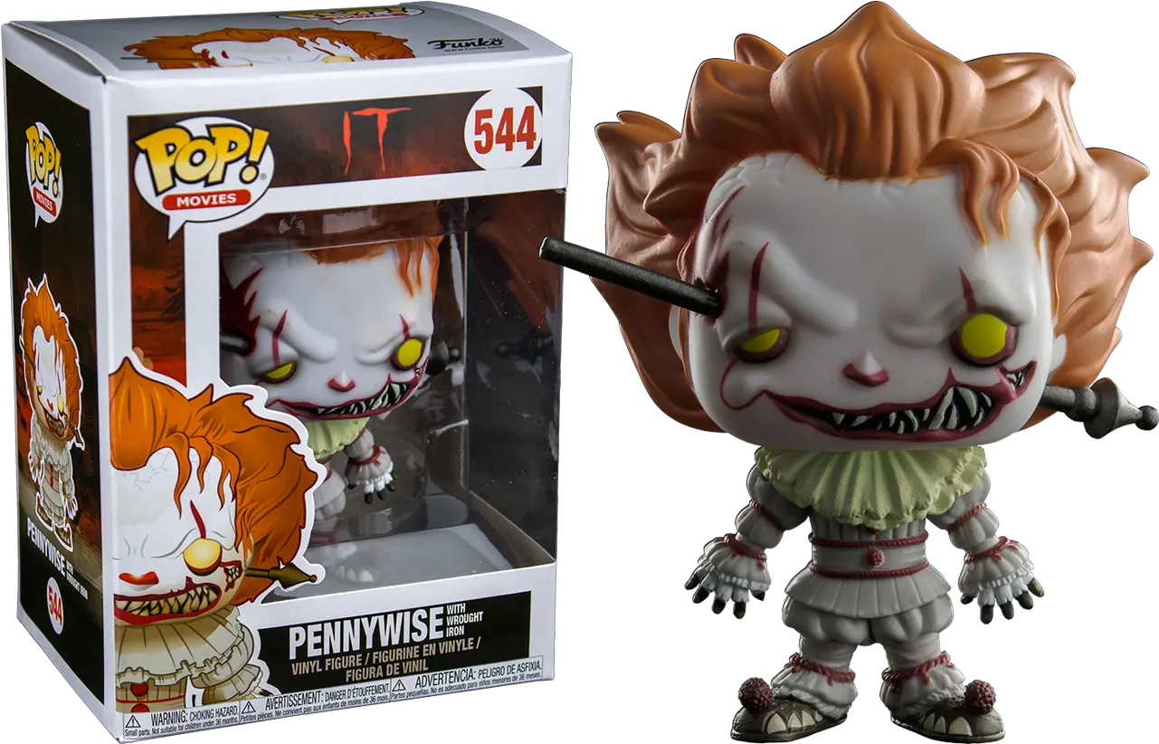 It 2017 Pennywise With Wrought Iron Us Exclusive Pop Vinyl Figure Funko Pop Pennywise Png Pennywise Transparent