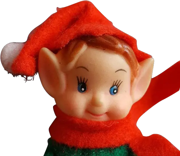 Download Vintage Christmas Elf Knee Figurine Png Elf On The Shelf Png