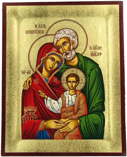 Hand Painted Icon Available In Madonna U0026 Child And Holy Family Style Sizes 7 X 9 6 Icono Familia De Nazaret Png Last Supper Icon Orthodox