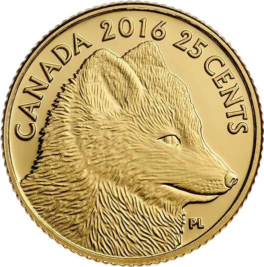 05 G Pure Gold Coin U2013 Predator Vs Prey Traditional Arctic Fox Canada 25 Cents 2016 Royal Mint Gold Png Arctic Fox Png