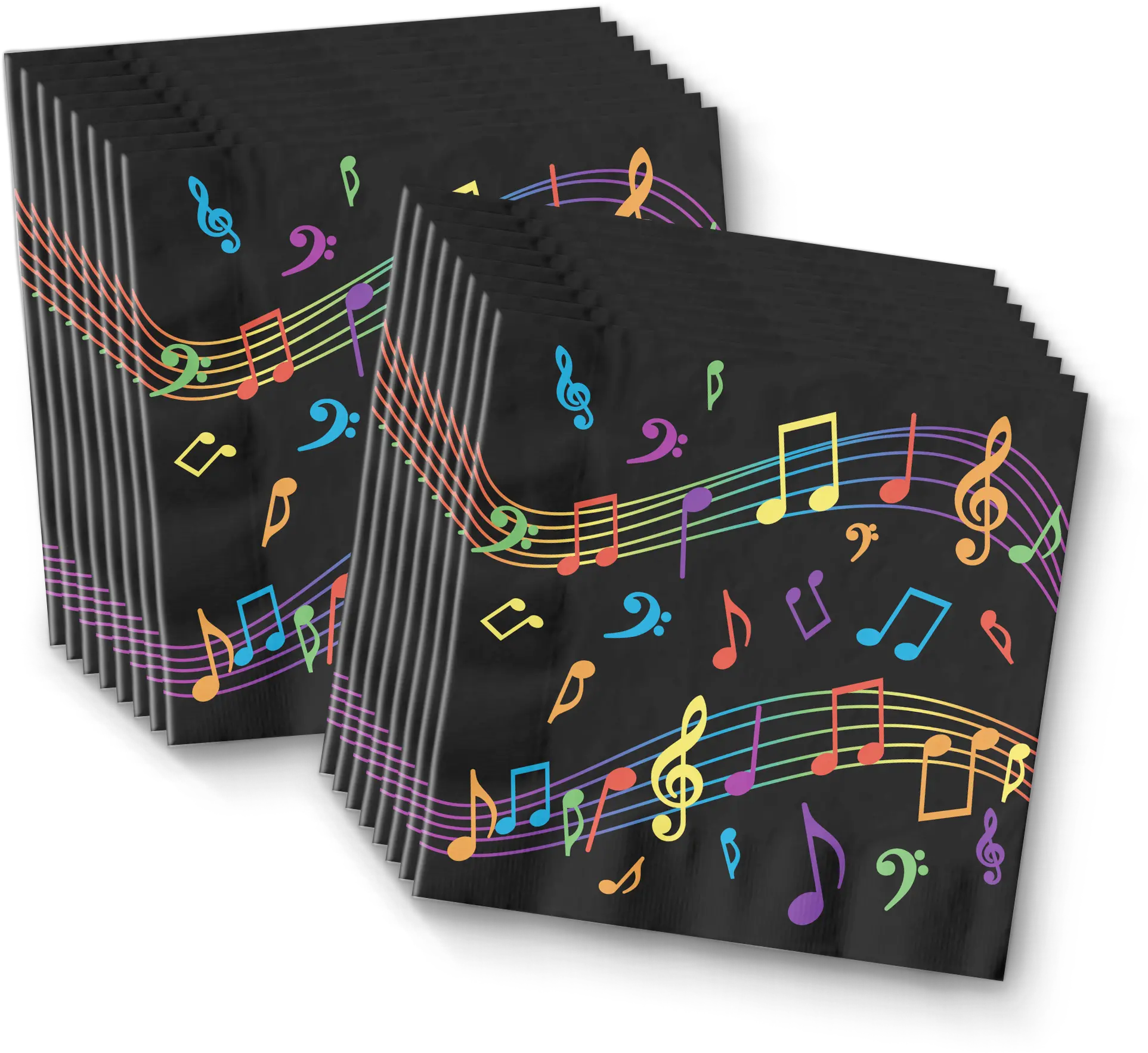 Colorful Music Notes Birthday Party Tableware Kit For 16 Horizontal Png Colorful Musical Notes Png