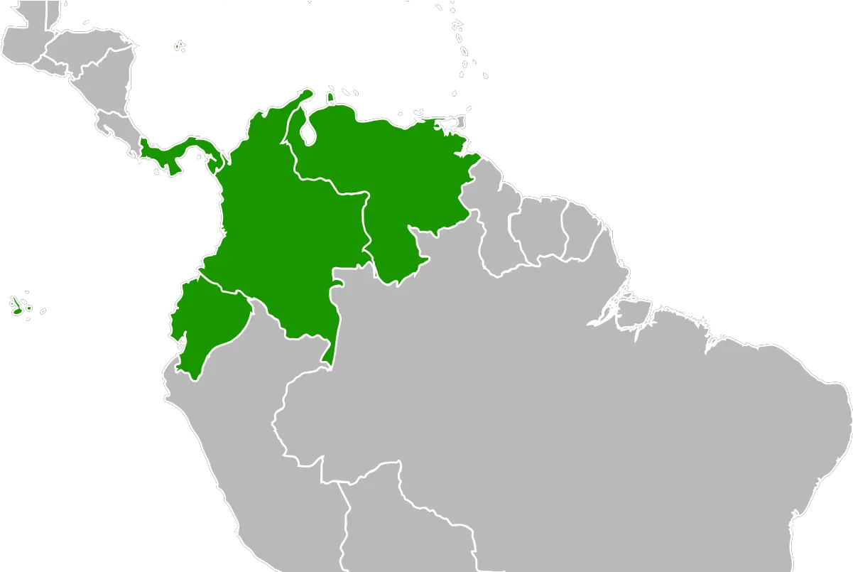 Reunification Of Gran Colombia Distribution Bolivian Squirrel Monkey Png Colombia Map Png