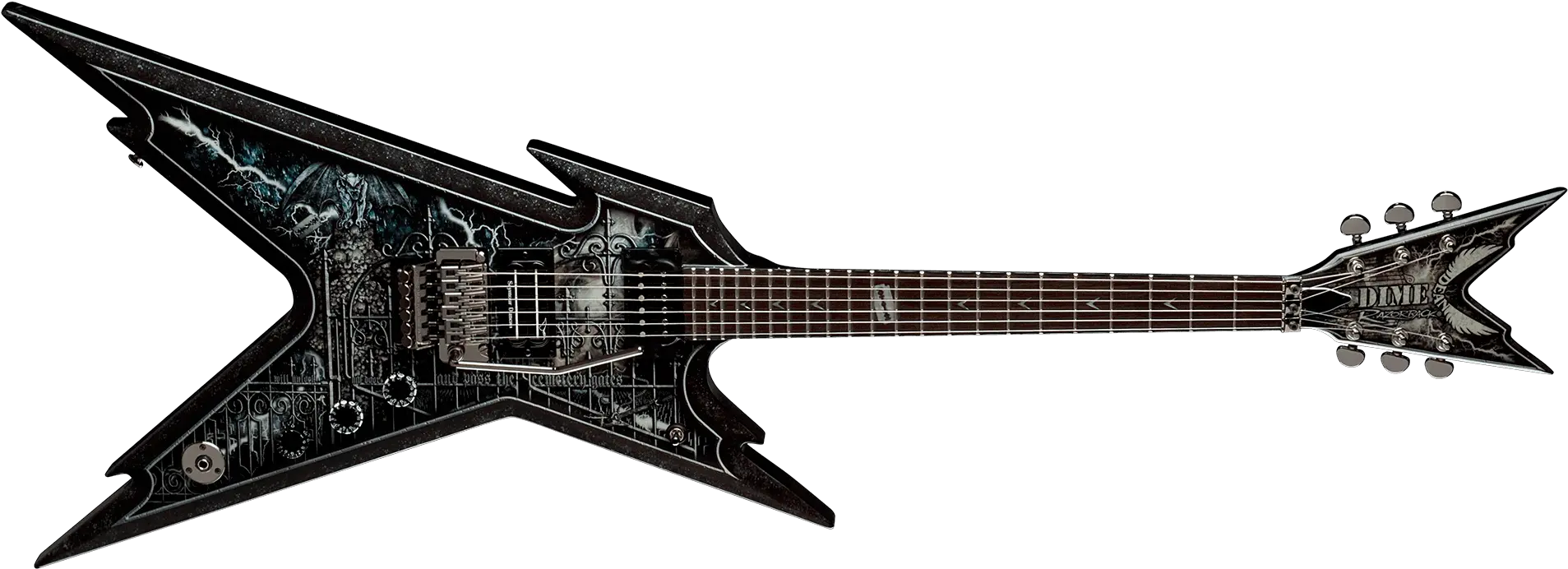 Razorback Cemetery Gates Wcase Dean Guitars Dean Razorback Cemetery Gates Png Guitar Silhouette Png