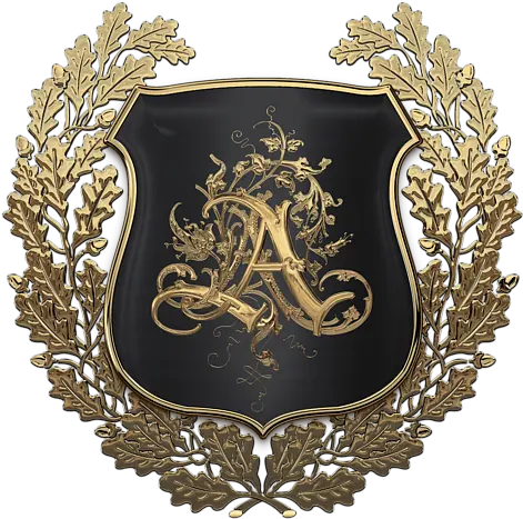 Vintage Gold Aa Monogram Solid Png Wreath Icon Greek