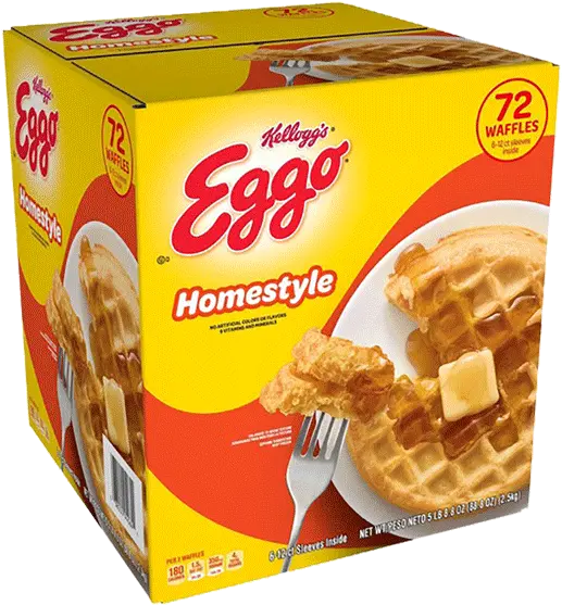 Kelloggu0027s Eggo Homestyle Waffles 72 Ct U2022 Thirstyrun Eggo Waffles Png Waffles Png