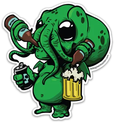 Cthulhu Beer Monster Sticker Little Green Toaster Cute Cthulhu Png Cthulhu Png