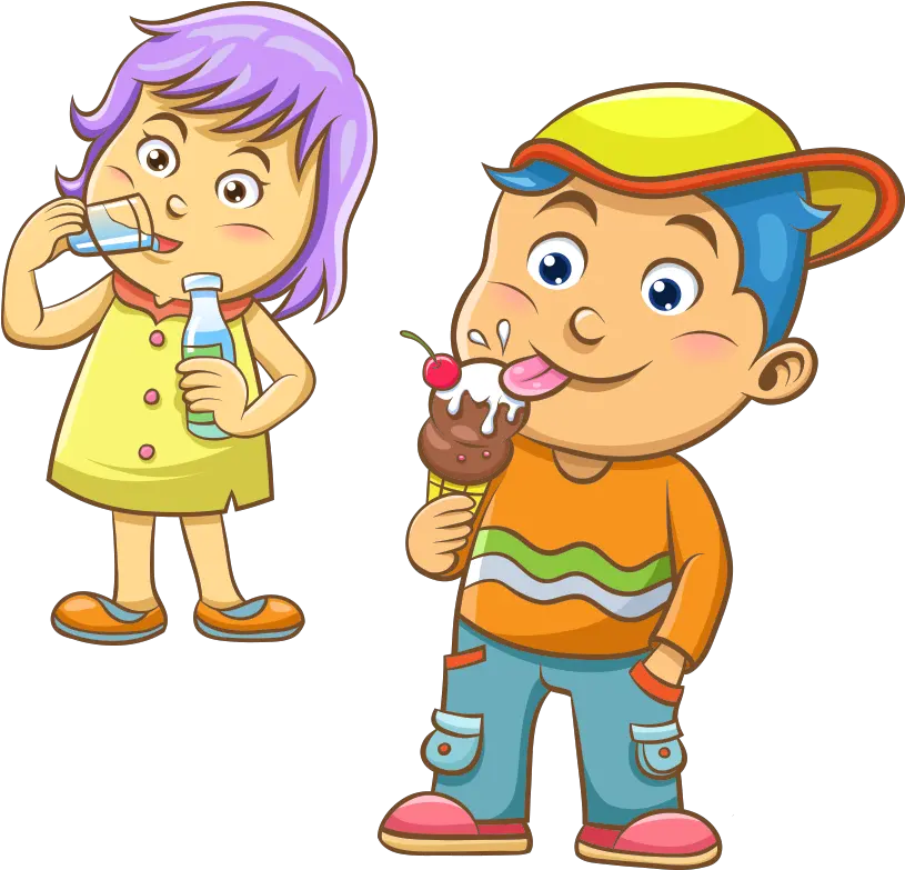 Find Hd Free Banana Split Clipart All American Kids Eating Png Child Transparent Background