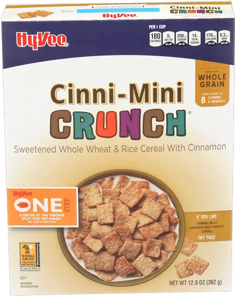 Hy Vee One Step Cinnimini Crunch Cereal Hyvee Aisles Breakfast Cereal Png Cinnamon Toast Crunch Logo