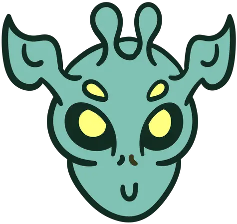 Alienu0027s Head Colorful Horns Stroke Transparent Png U0026 Svg Alien With Horns Svg Horns Transparent