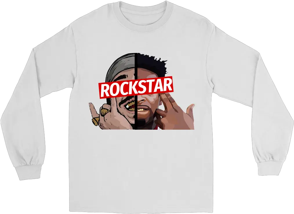 Download 21post Post Malone 21 Savage Rockstar Rap Long T Png Post Malone Png